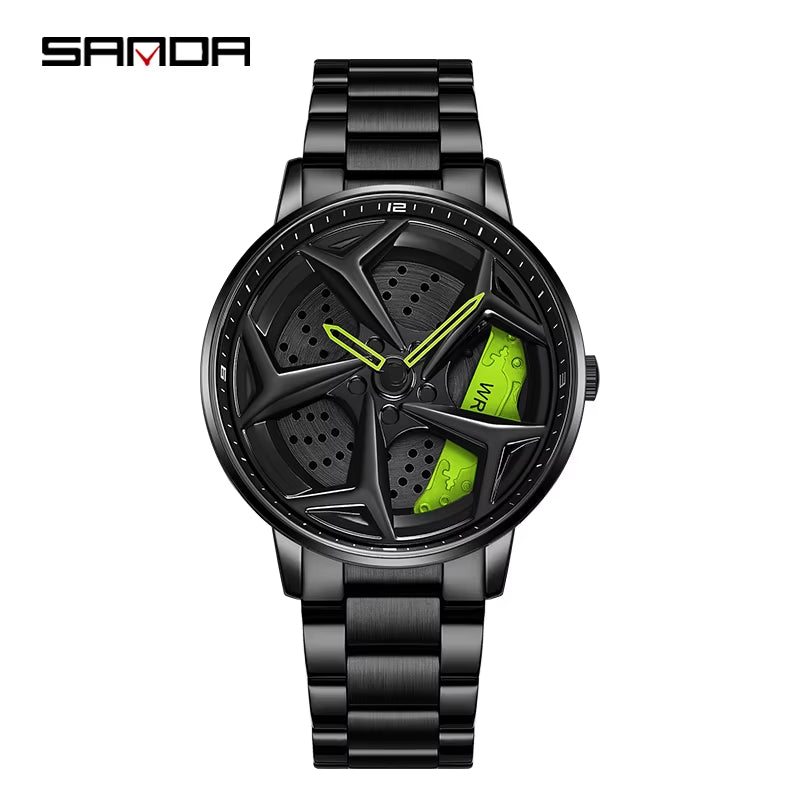 P1087 Casual Wheel Male Luxury Gift Watch Waterproof Rotary Sport Car Rim Best Selling Quartz Wristwatch Mens Watches Boy