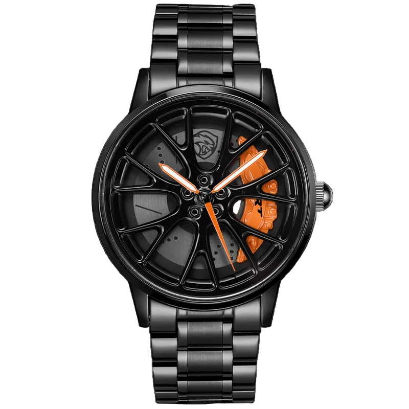 Original 3D Real Man Watches Waterproof Rotate Watches Car Rim Watch Quartz Men'S Sports 360° Rotate for Hell Cat SRT