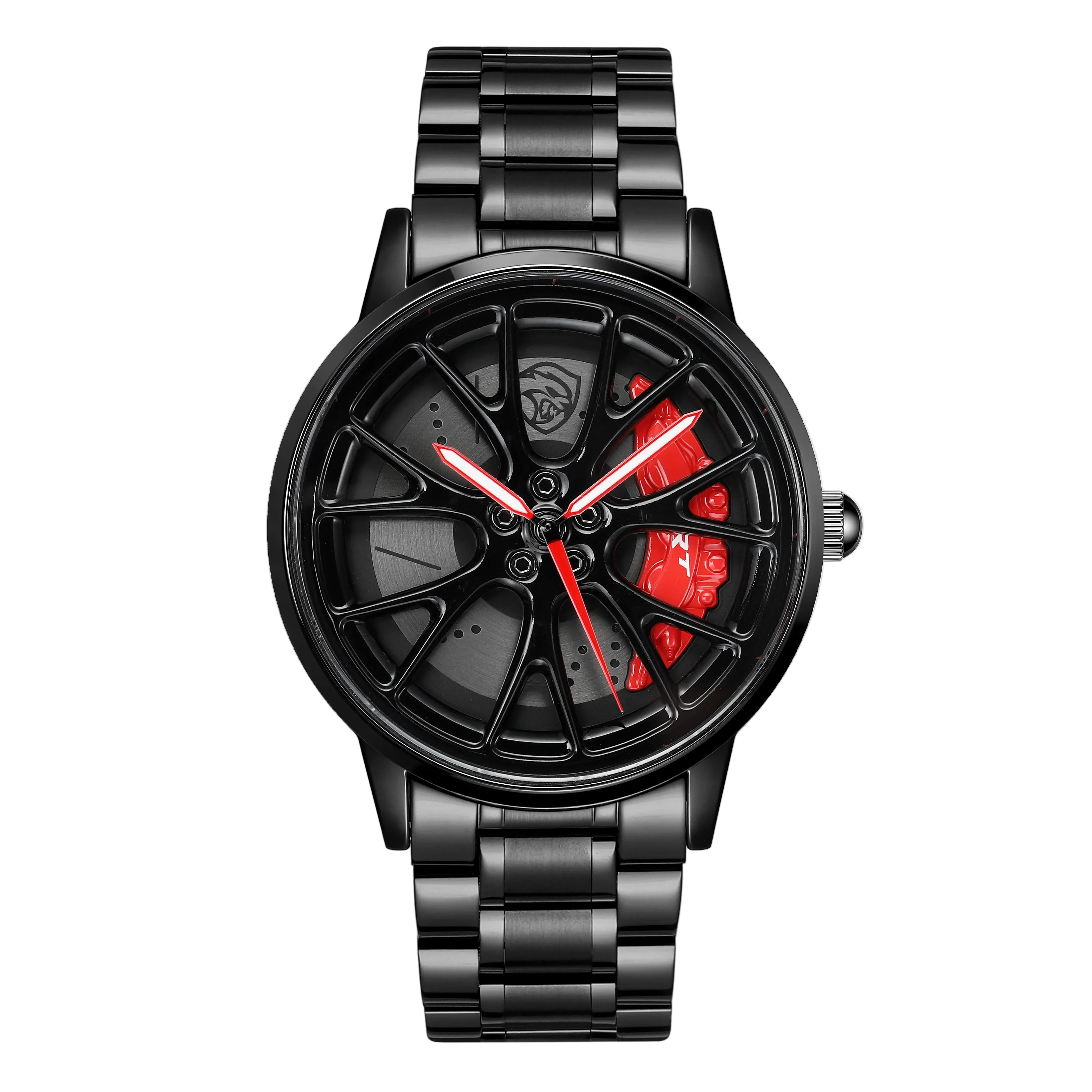 Original 3D Real Man Watches Waterproof Rotate Watches Car Rim Watch Quartz Men'S Sports 360° Rotate for Hell Cat SRT