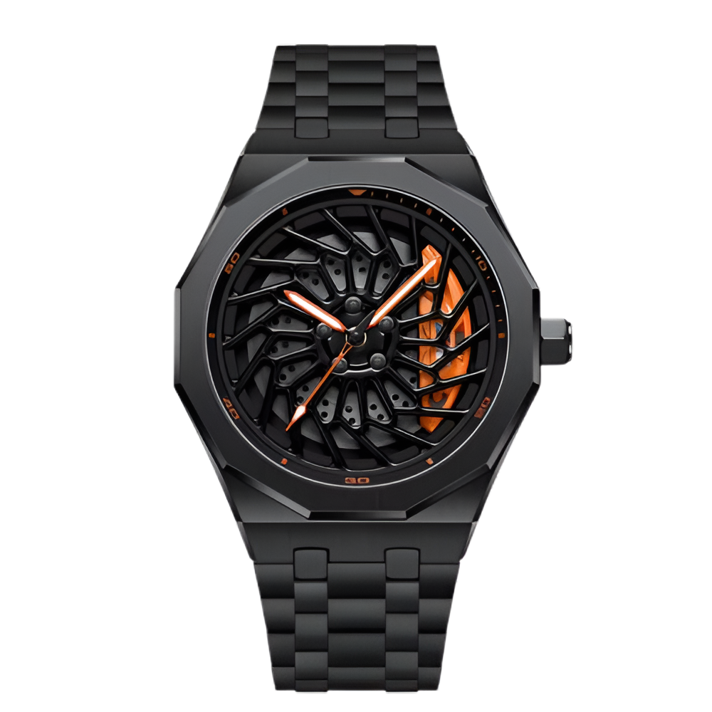 For NEKTOM VIP Client Steel Strap Spinning Luminous Car Wheel Watch