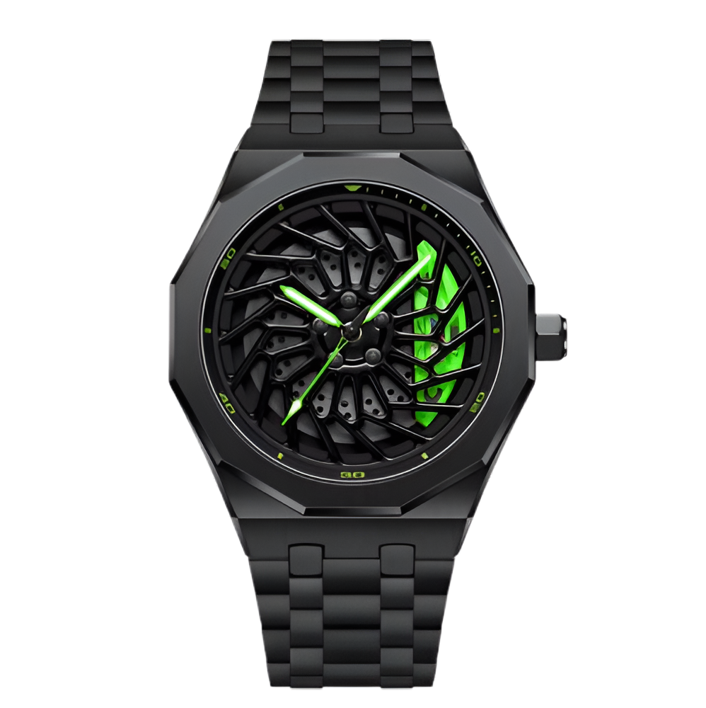 For NEKTOM VIP Client Steel Strap Spinning Luminous Car Wheel Watch