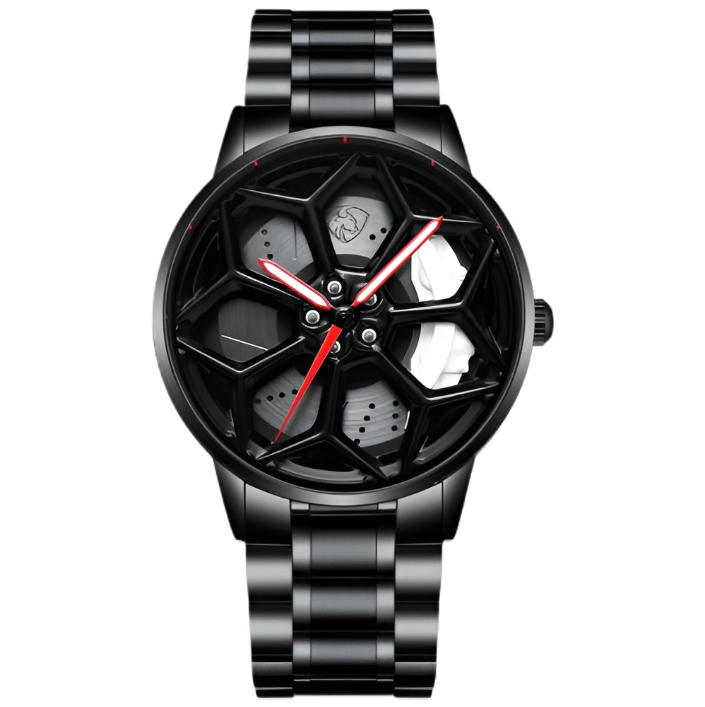 Original 3D Real Man Watches Waterproof Rotate Watches Car Rim Watch Quartz Men'S Sports 360° Rotate Wheel Watch for Lambo Urus